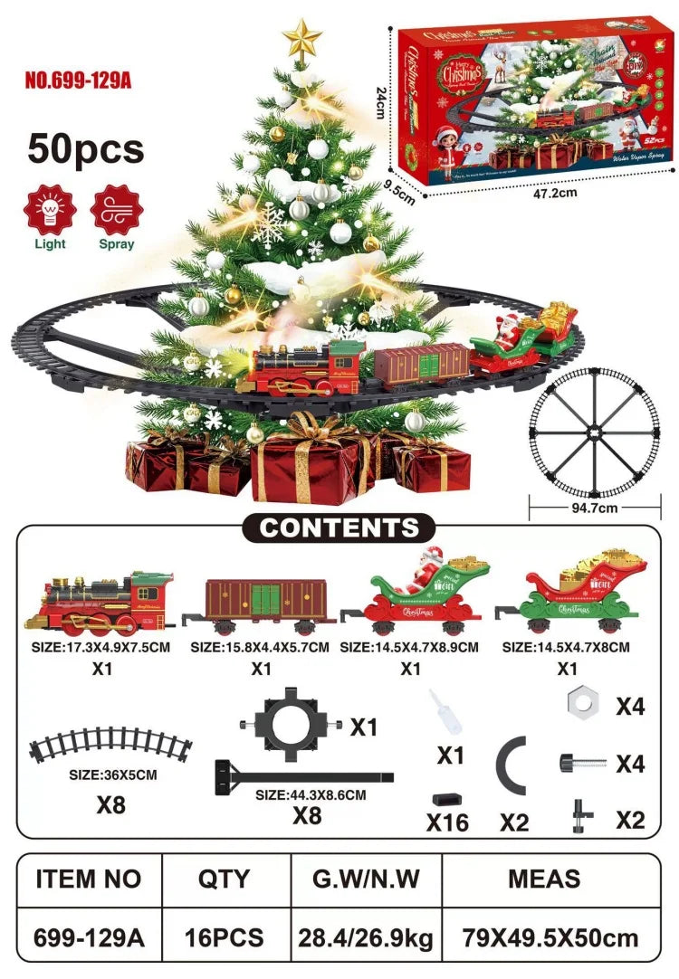 Hanging Christmas track toy Set DIY Track Train Christmas Set Railway Trains Cargo Car Model toys New Year Xmas Gifts Decor