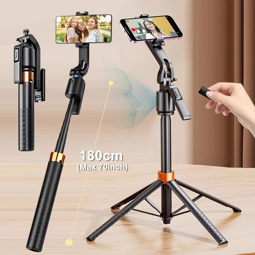 AI Face Auto Tracking Gimbal Selfie Stick Tripod Bluetooth Remote Shooting Phone Holder for Phone Android Outdoor Live Streaming