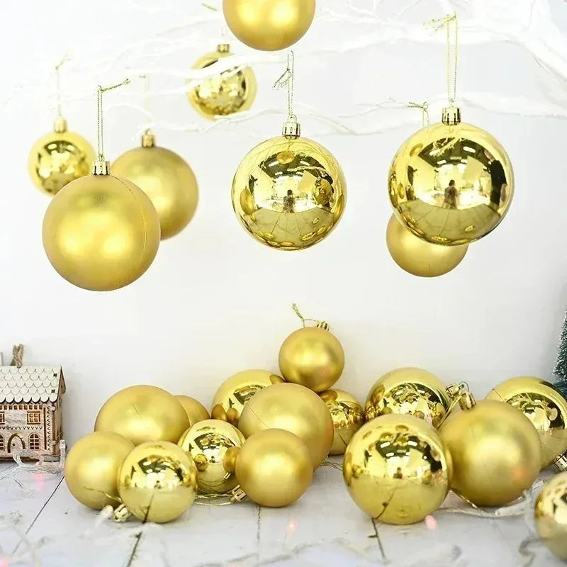 4/6/8cm Christmas Ball Shatterproof Hanging Christmas Baubles Laser and Matte Styles Home Festival Party Xmas Decorative Balls
