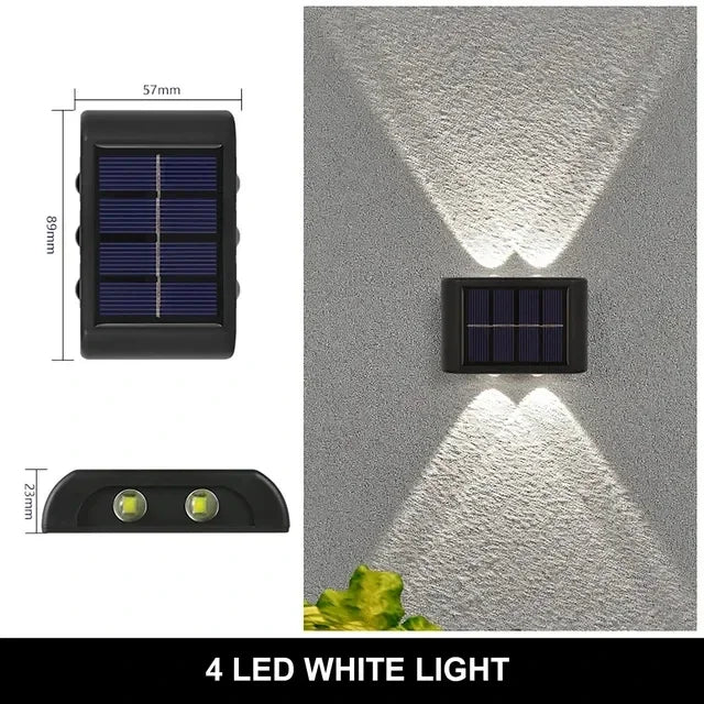 Solar Wall Lamp Outdoor Waterproof Solar Powered Light 4LED Beads UP and Down Illuminate Home Garden Yard Decoration Wall Light
