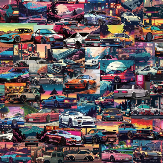 Retro JDM Racing Sticker Pack