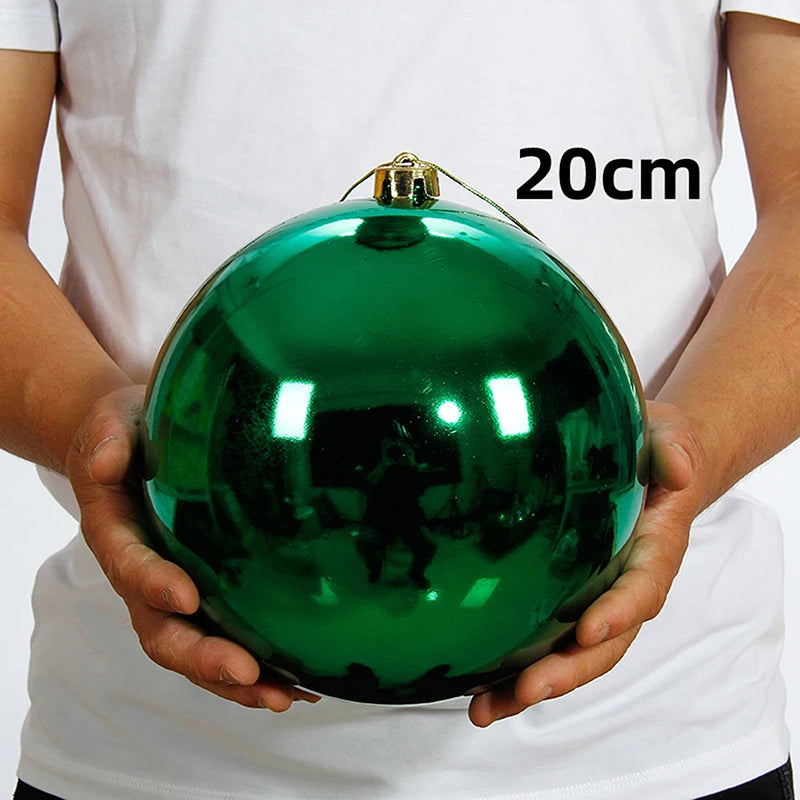 1Pc 12/15/20CM Shiny Christmas Bauble Ball - Hanging Tree Ornament Decoration for Home Bar Party Wedding Xmas Holiday Decor