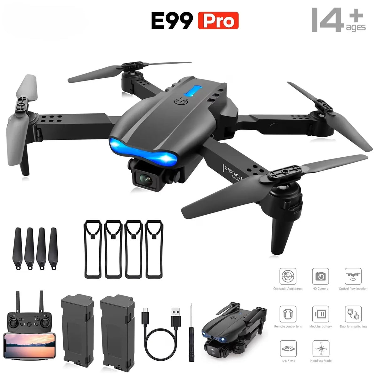GHOST-88 TACTICAL RECON DRONE | Dual-Camera Optical Flow Quadcopter with Integrated Display Controller
