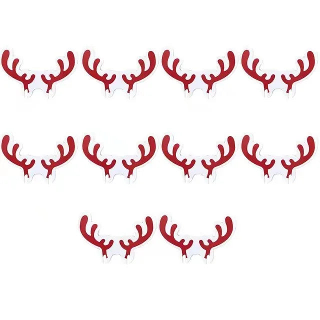 10PCS Christmas Cup Card Santa Hat Wine Glass Decor Ornaments Navidad Noel New Year Gift Home Christmas Decorations