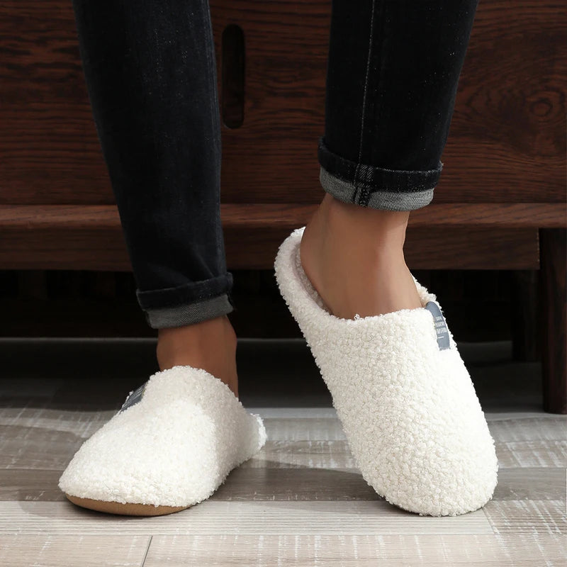 Women Slippers Light House Soft Home Cotton Slipper Winter Indoor Floor Shoes Couples Men Silence Slides Bedroom Flats