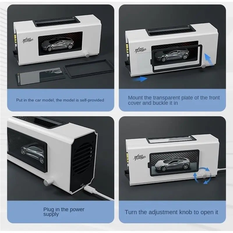 1:43 & 1:64 Scale Aerodynamic Wind Tunnel Diorama | Adjustable Airflow Display
