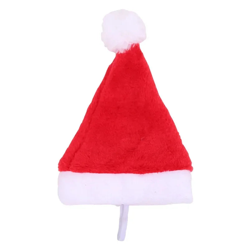 Christmas Pet Santa Hat Red Plush Soft Holiday Cap for Dogs and Cats Festive Party Costume Accessory Cute Photoshoot Decoration