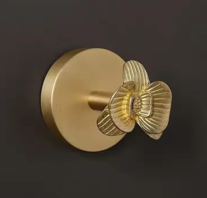 AeroBrass Botanical & Fauna Wall Mount | Solid Cast Brass Hook