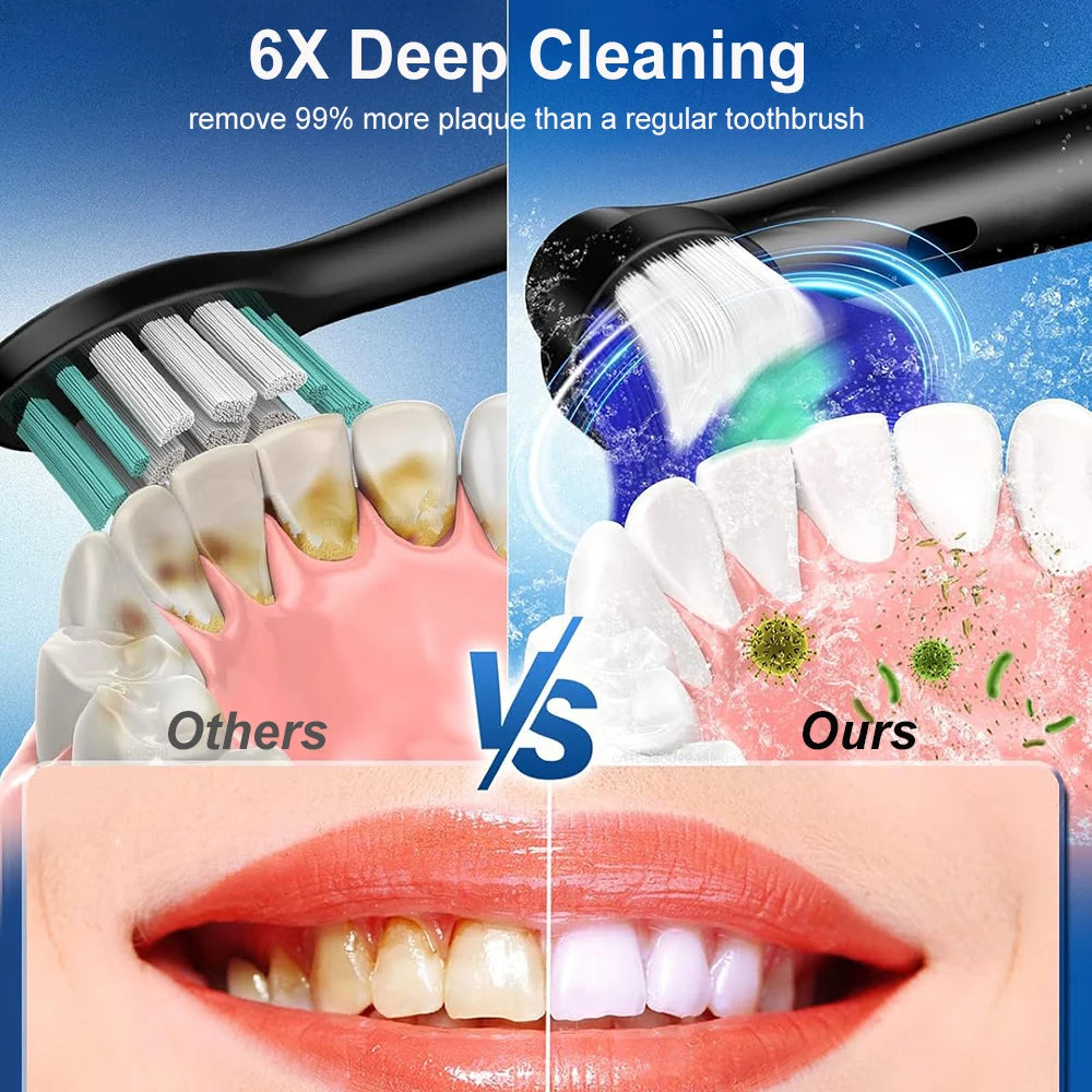 Electric Toothbrush - Rotary Rechargeable Adult Toothbrush Set