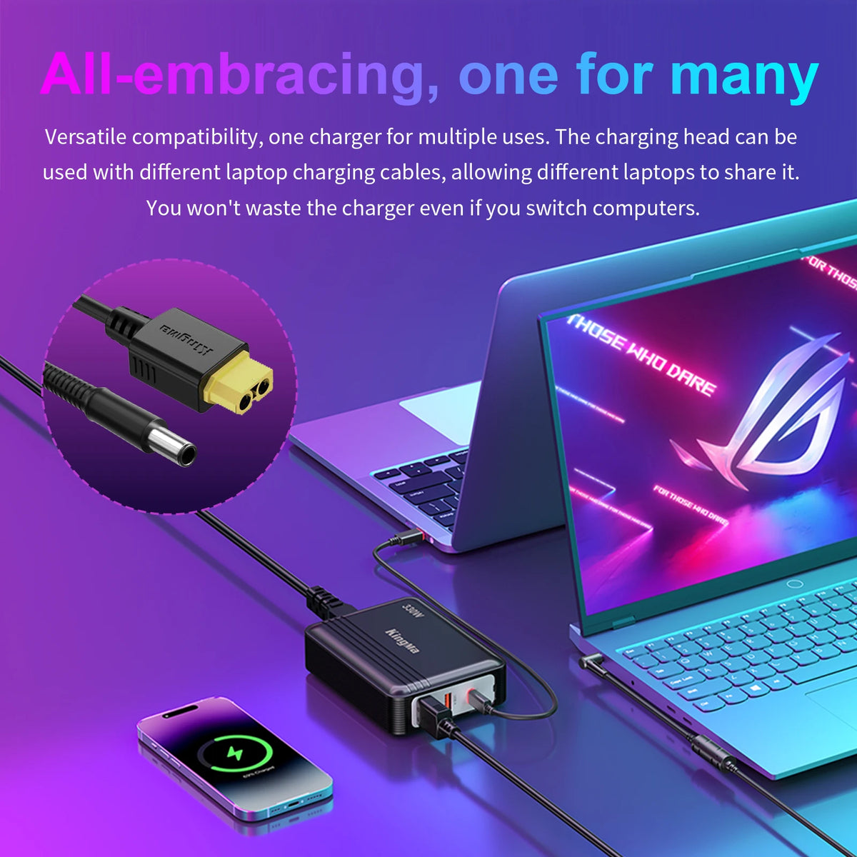 330W GaN Laptop Charger - XT60 to DC Power Adapter