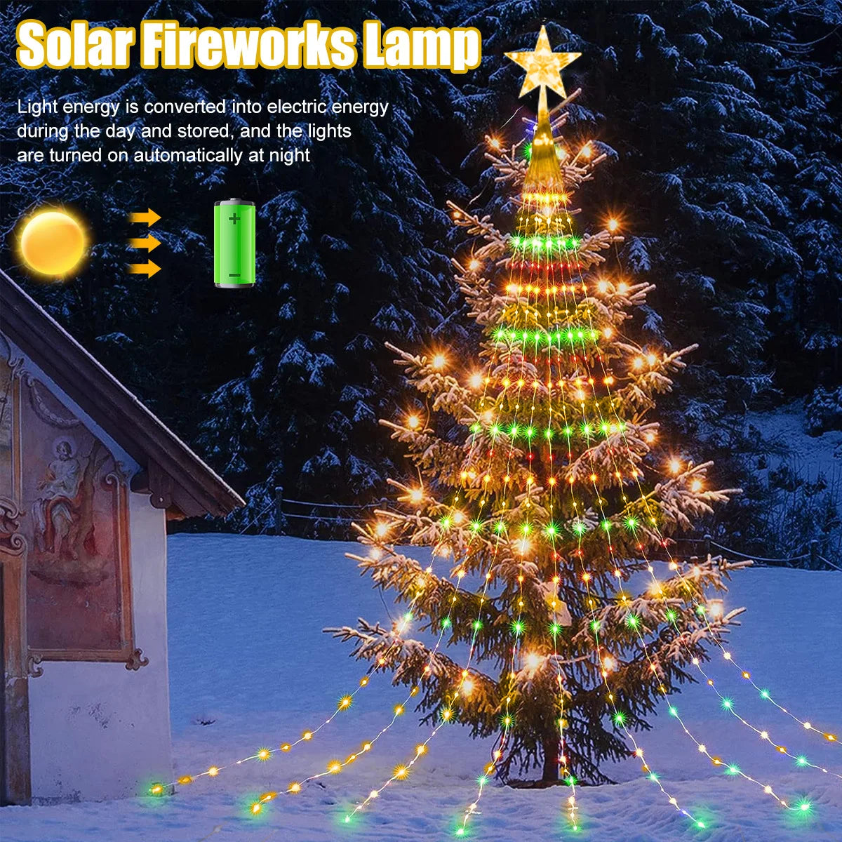 Solar String Lights - Outdoor Waterproof Star Fairy Lights