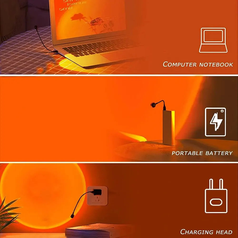 Sunset Projection Lamp - USB Ambient Night Light