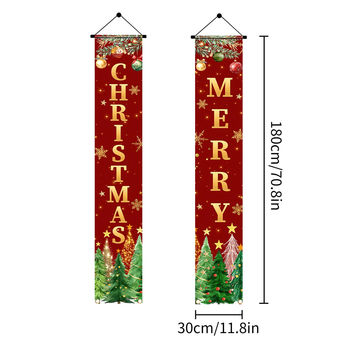Christmas Door Decoration - Merry Christmas Banner Hanging Ornament