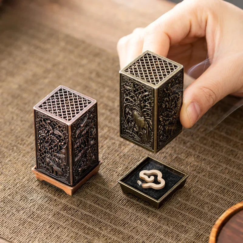 Vertical Incense Burner - Square Alloy Aromatherapy Holder