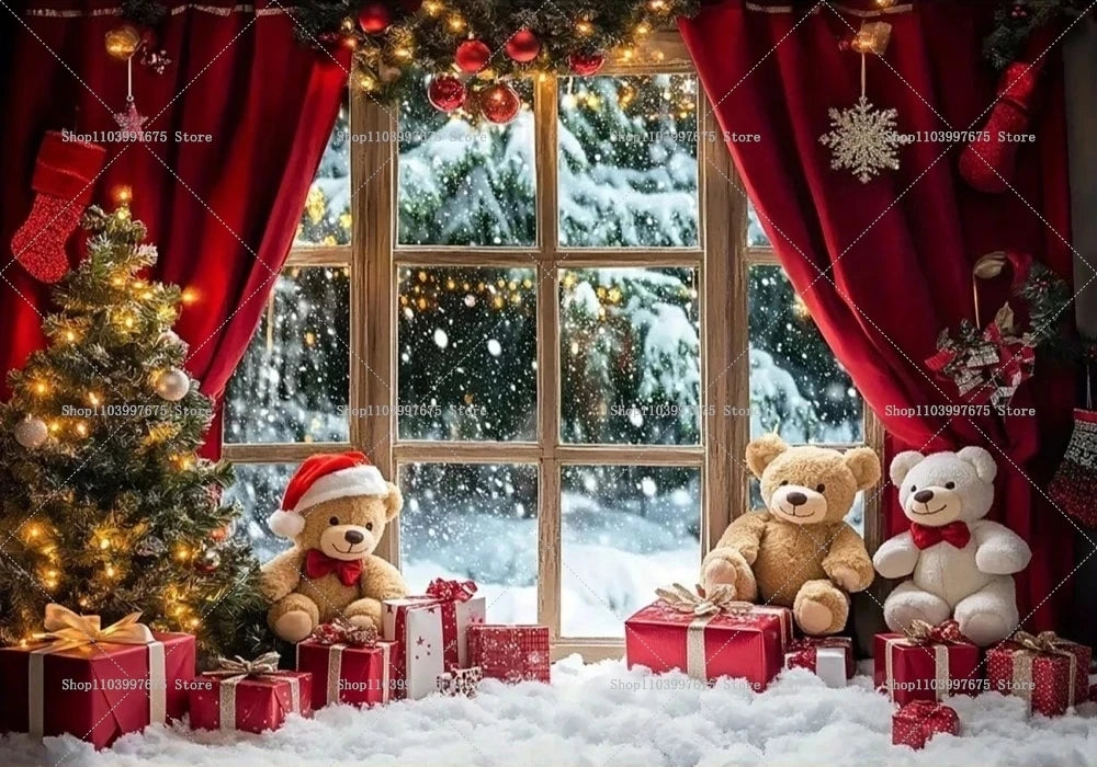Christmas Photography Backdrops - Snowman Wonderland Decor