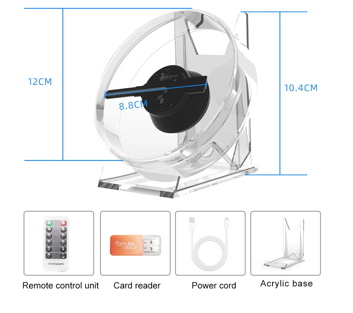 Mini 3D Hologram Fan - HD Projector for Stores & Parties