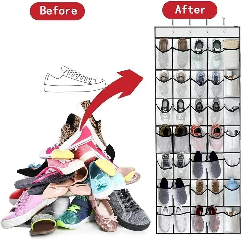 Over The Door Shoe Organizer - Large Mesh Pocket Storage Bag