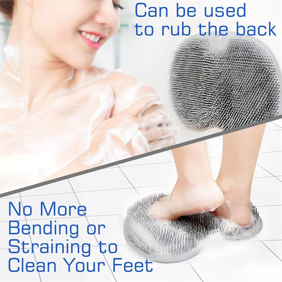 Shower Foot Scrubber - Exfoliating Bath Mat & Back Washer