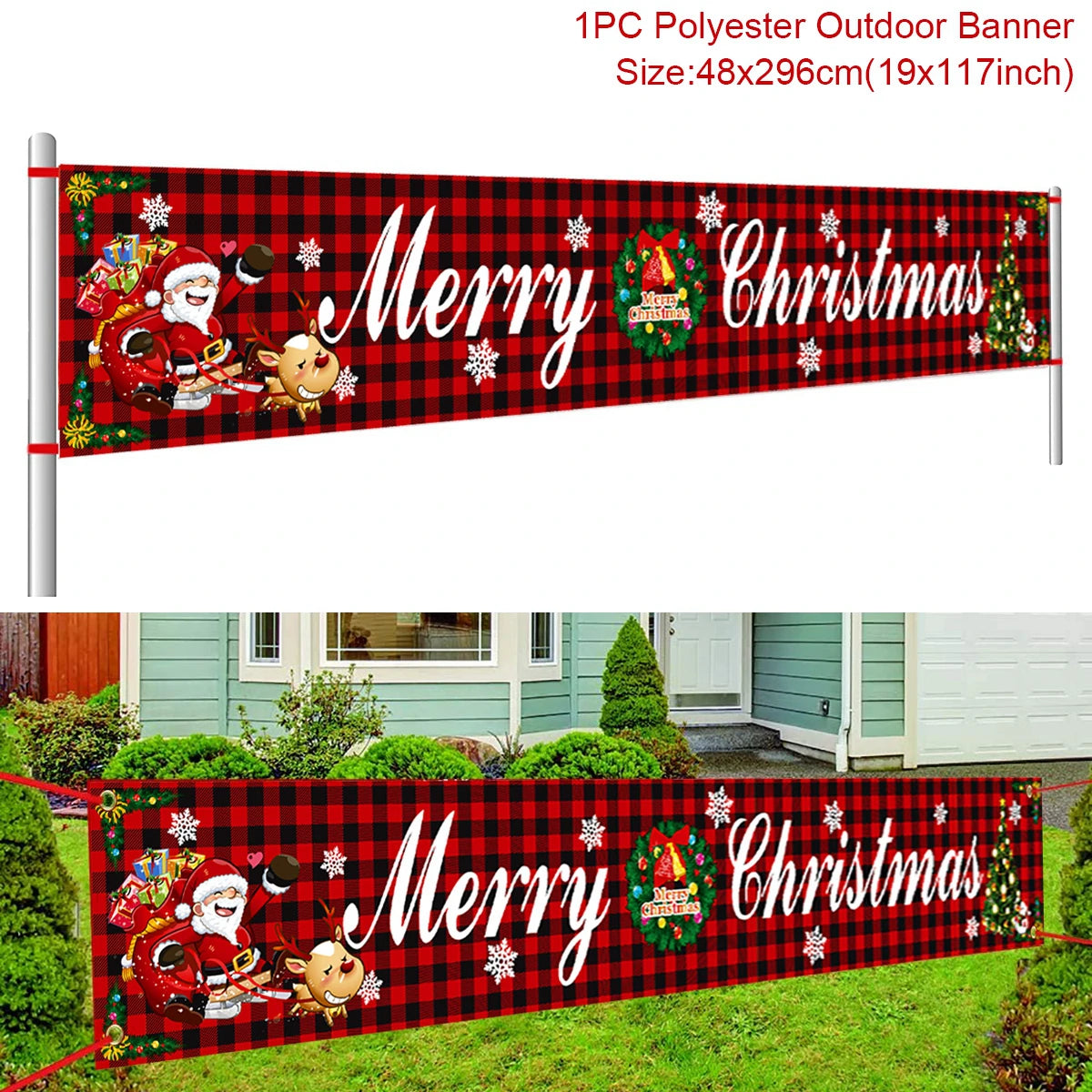 Christmas Outdoor Banner - Merry Christmas Decorations 2026
