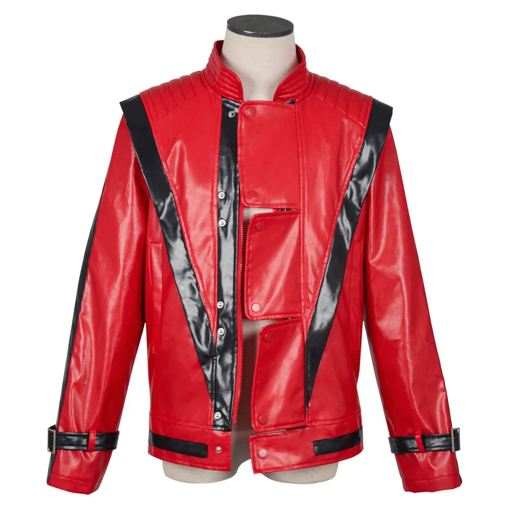 Michael Jackson Costume - Red Faux Leather Stage Outfit