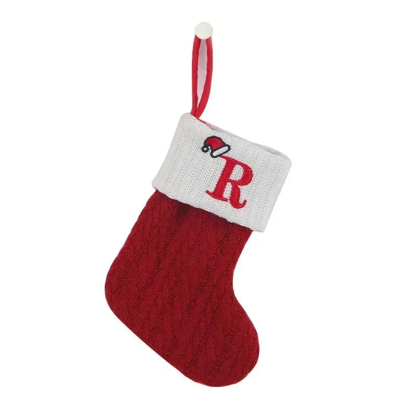 Christmas Stockings - Alphabet Knitting Socks Tree Ornaments Gift