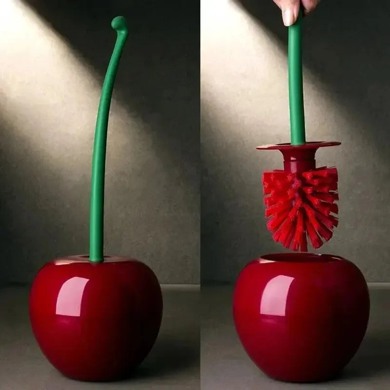 Cherry Toilet Brush - Creative Red Lavatory Holder Set