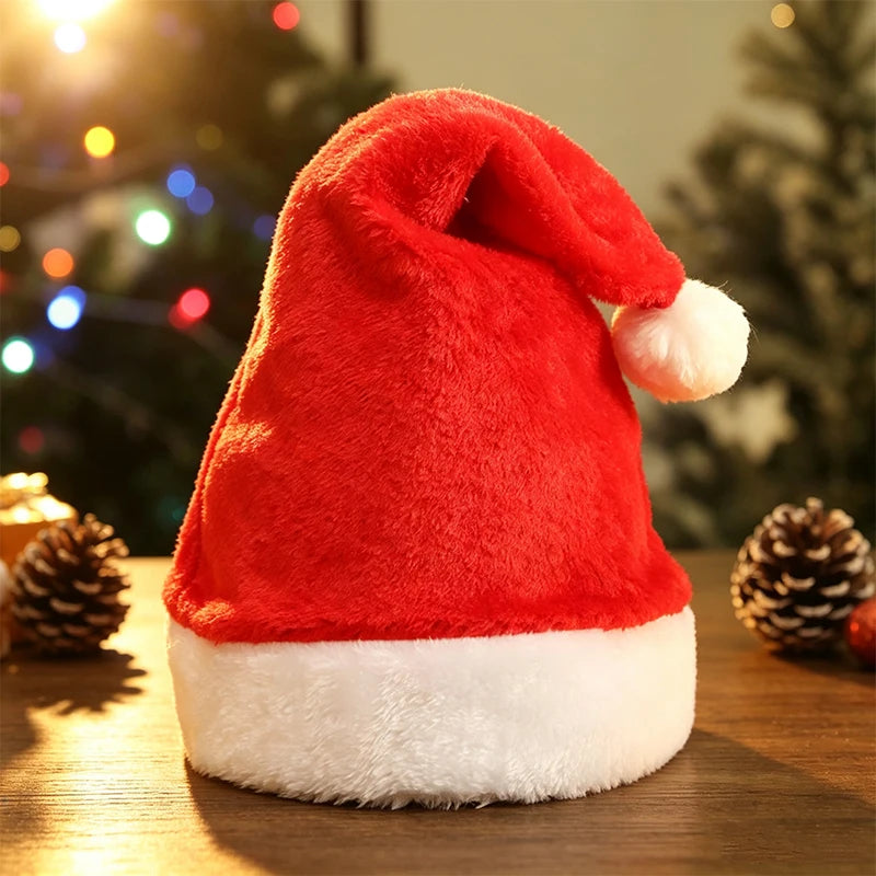 Christmas Santa Hat - Plush Knitted Adult Holiday Party Costume