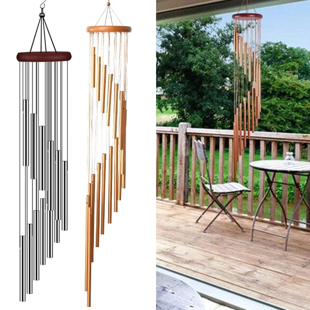 Aluminum Alloy Wind Chimes - 12 Tubes for Outdoor Home Decorv