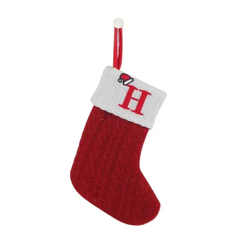 Christmas Stockings - Alphabet Knitting Socks Tree Ornaments Gift