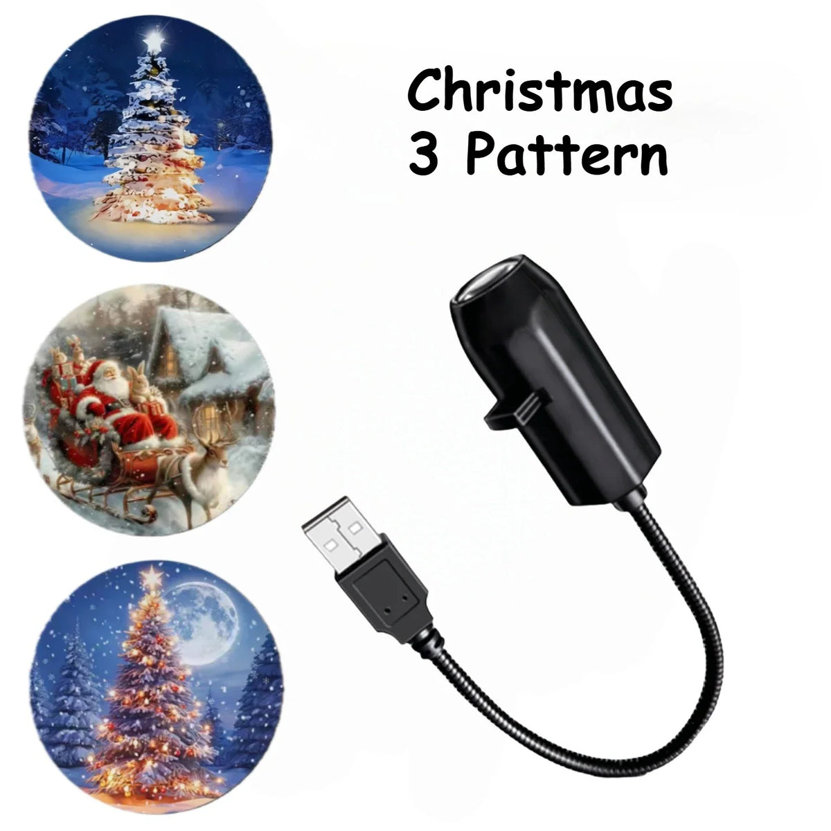 Christmas Projector Decor - Snow & Santa Pattern Light