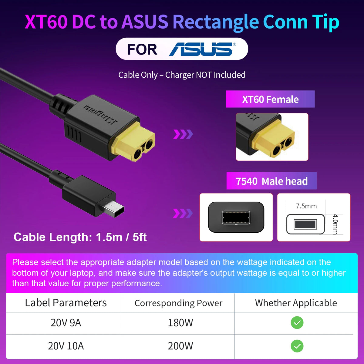 330W GaN Laptop Charger - XT60 to DC Power Adapter
