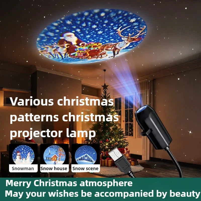Christmas Projector Decor - Snow & Santa Pattern Light