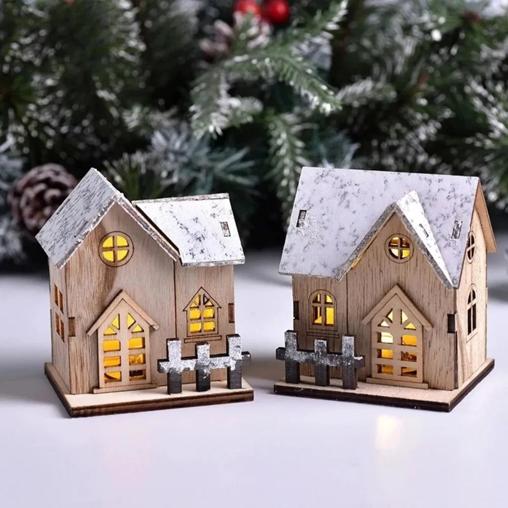 Wooden House Luminous Cabin - Christmas LED Light Decor