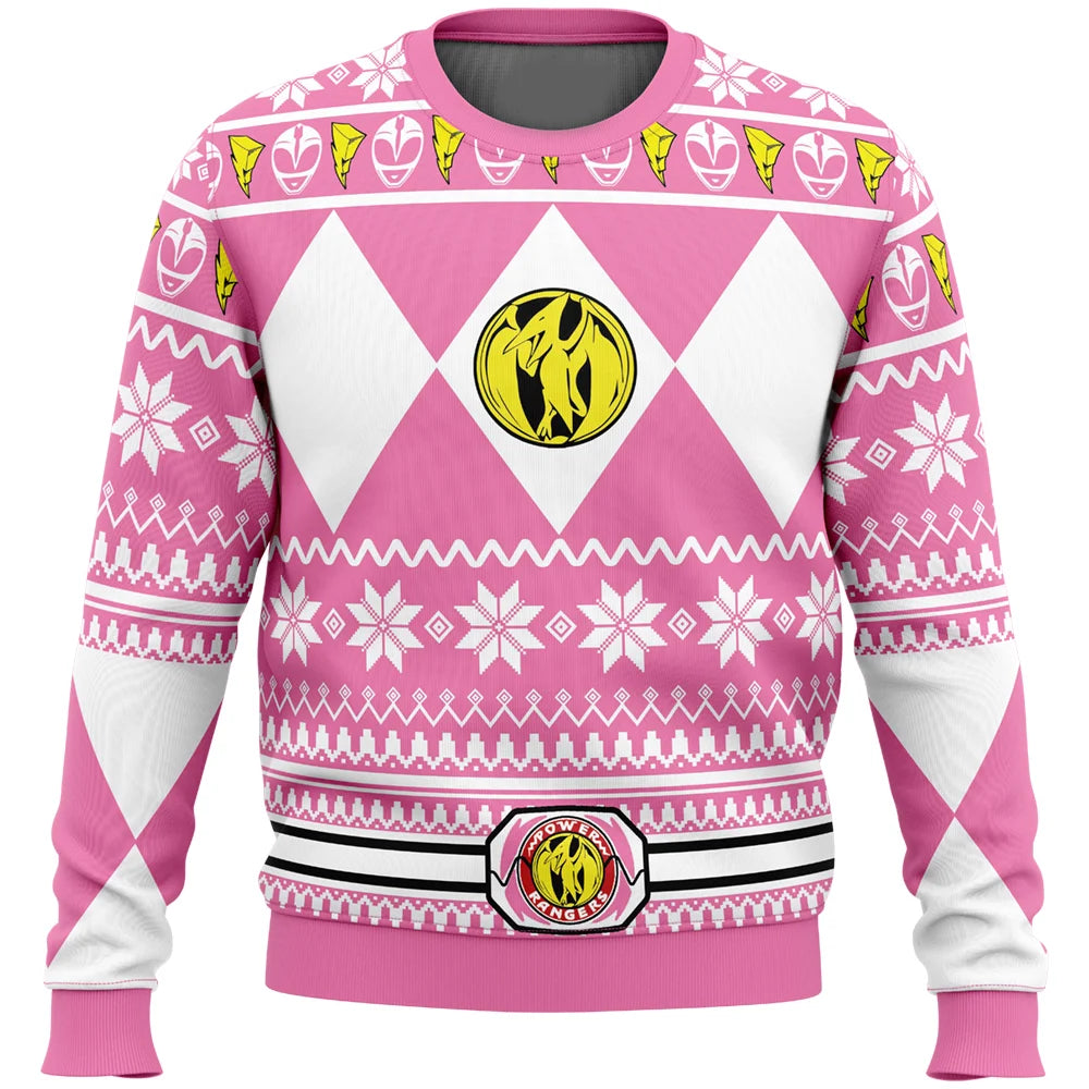 Power Rangers Ugly Christmas Sweater - Holiday Party Hoodie