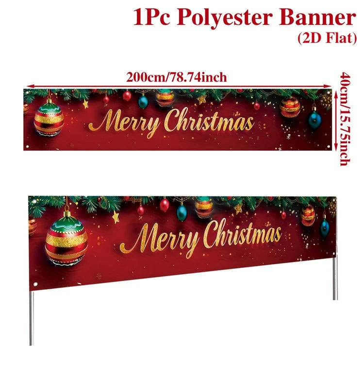 Christmas Outdoor Banner - Merry Christmas Decorations 2026