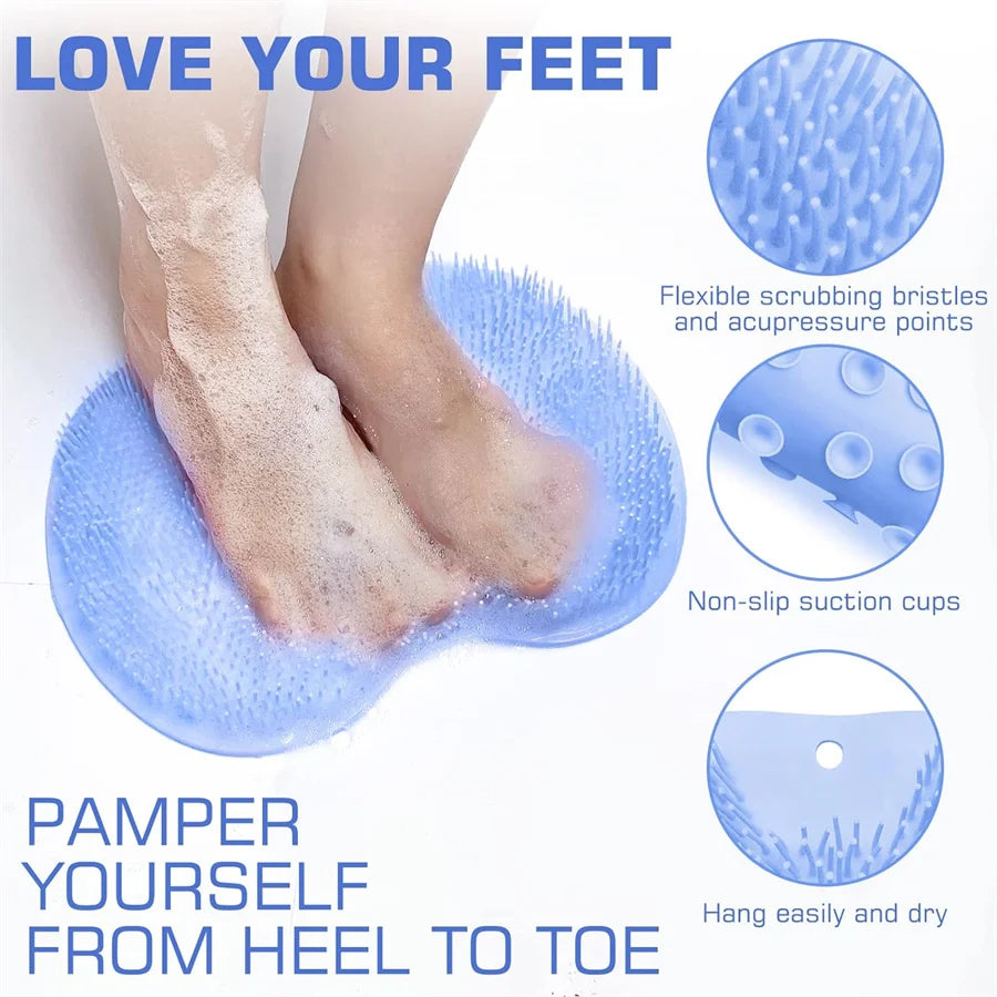 Shower Foot Scrubber - Exfoliating Bath Mat & Back Washer