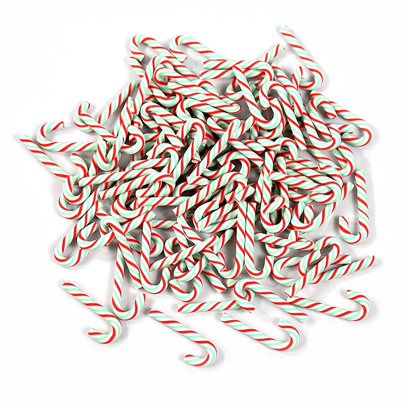 Mini Candy Cane - Red White Resin DIY Crafts Xmas Pendant