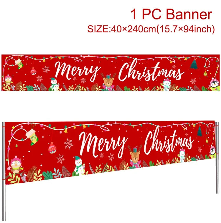 Christmas Outdoor Banner - Merry Christmas Decorations 2026