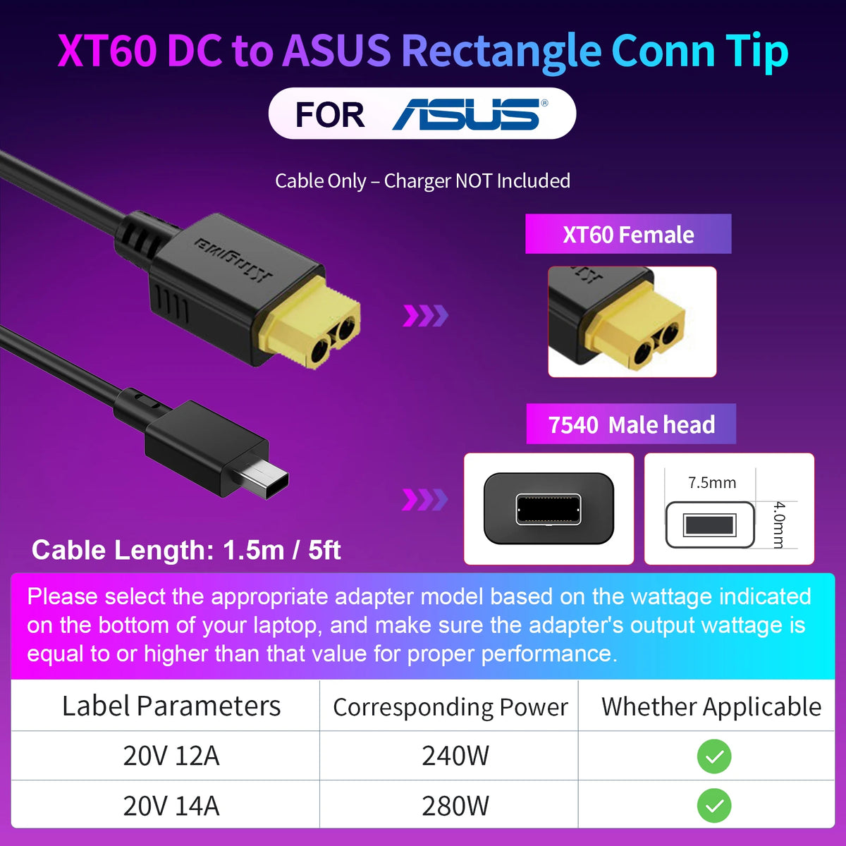 330W GaN Laptop Charger - XT60 to DC Power Adapter