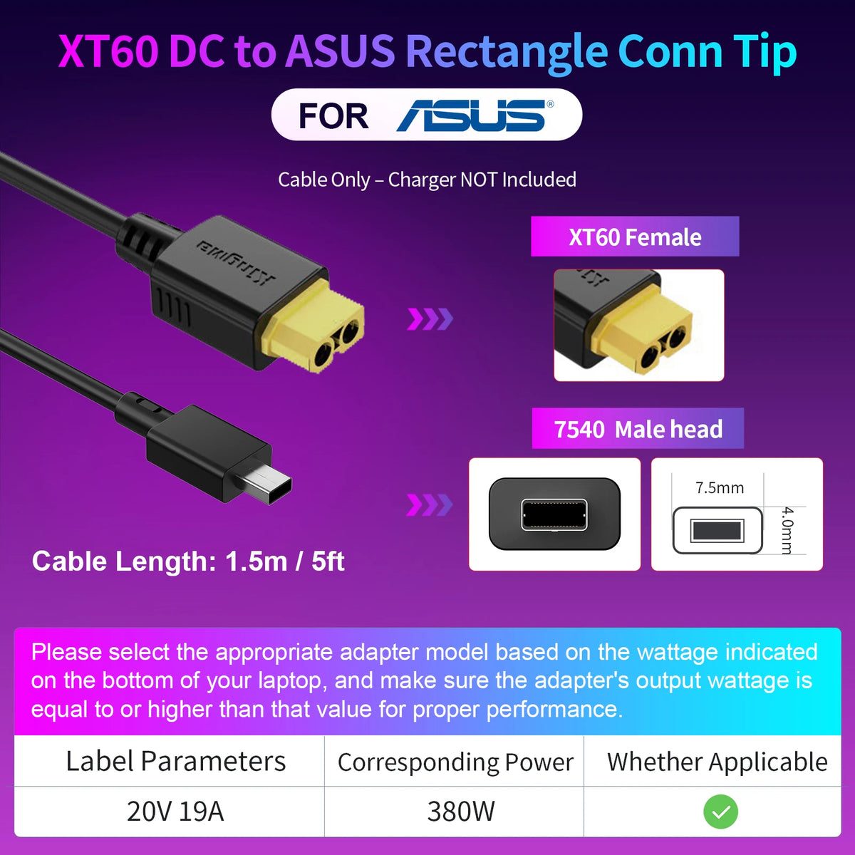 330W GaN Laptop Charger - XT60 to DC Power Adapter