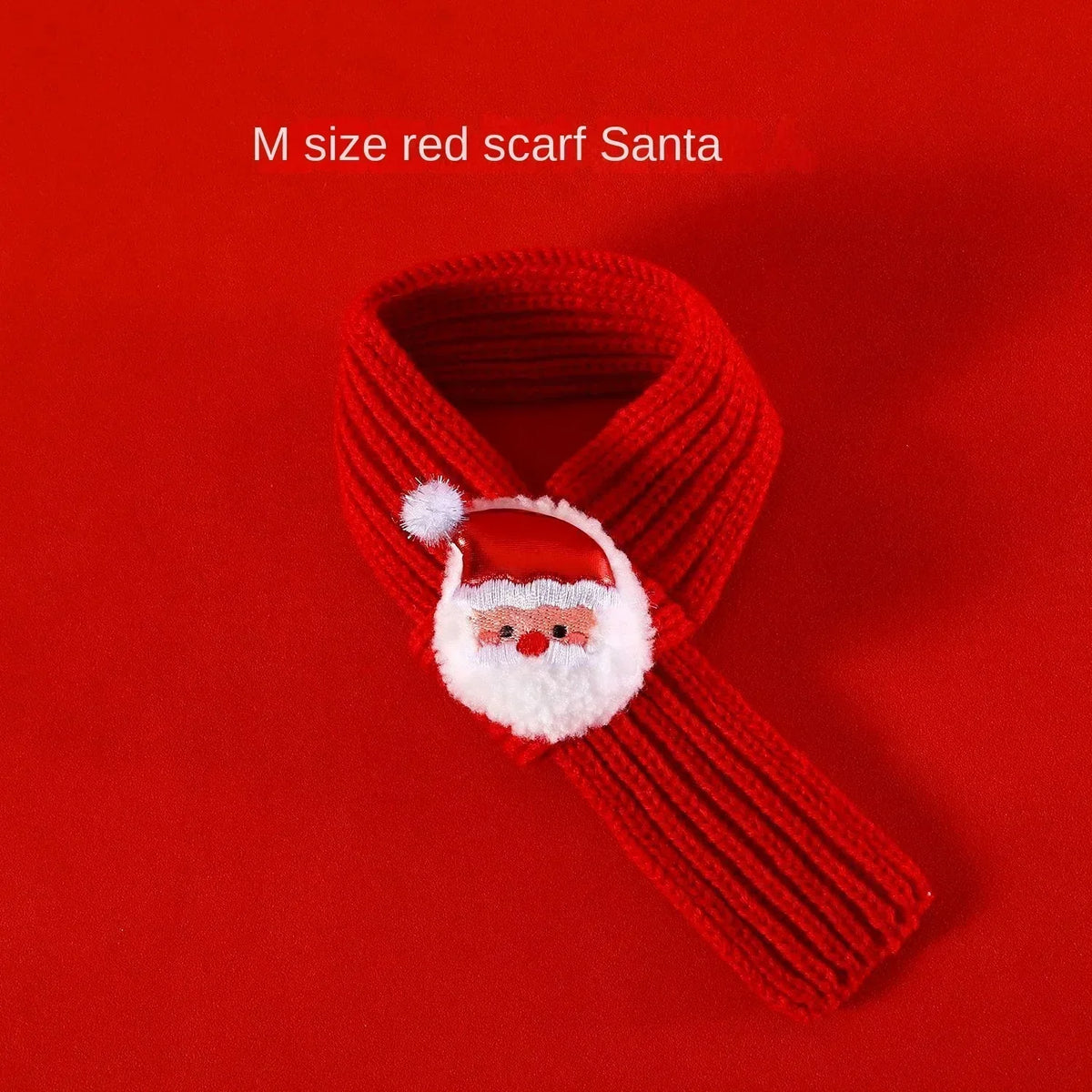 Pet Christmas Costume - Santa Hat & Knitted Scarf Set