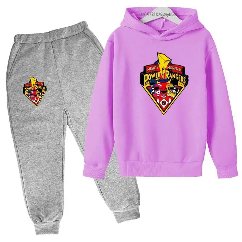 Power Ranger Kids Hoodie - Cartoon Tracksuit 2-Piece Outfit
