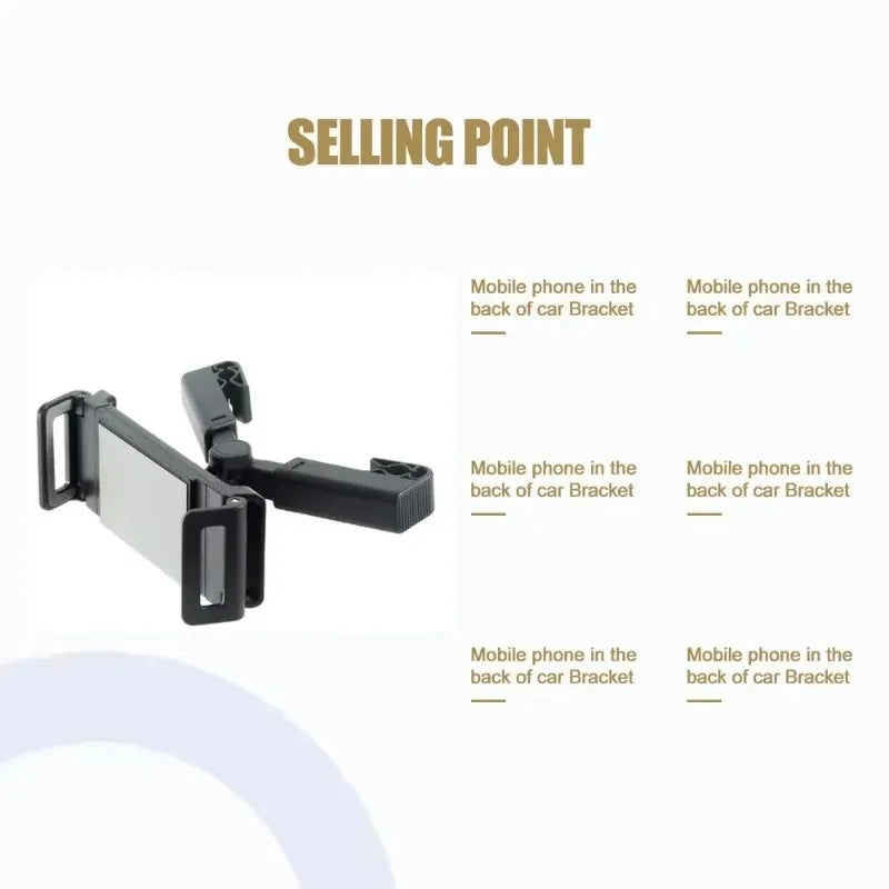 Car Headrest Tablet Mount - 360-Degree Rotating iPad Stand