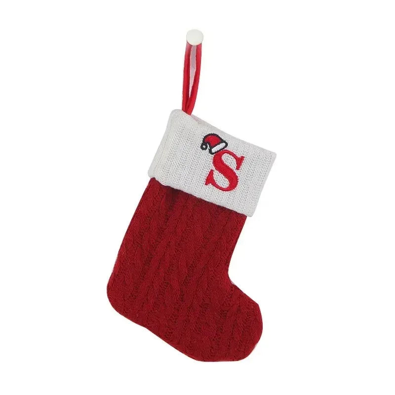 Christmas Stockings - Alphabet Knitting Socks Tree Ornaments Gift