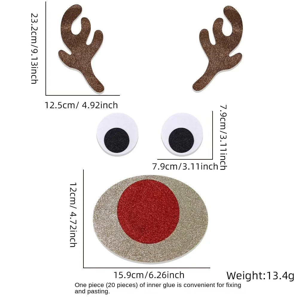 Christmas Felt Santa Snowman Door Window Stickers Wall Decals Xmas Party Background Decor New Year Indoor Home Hanging Ornament