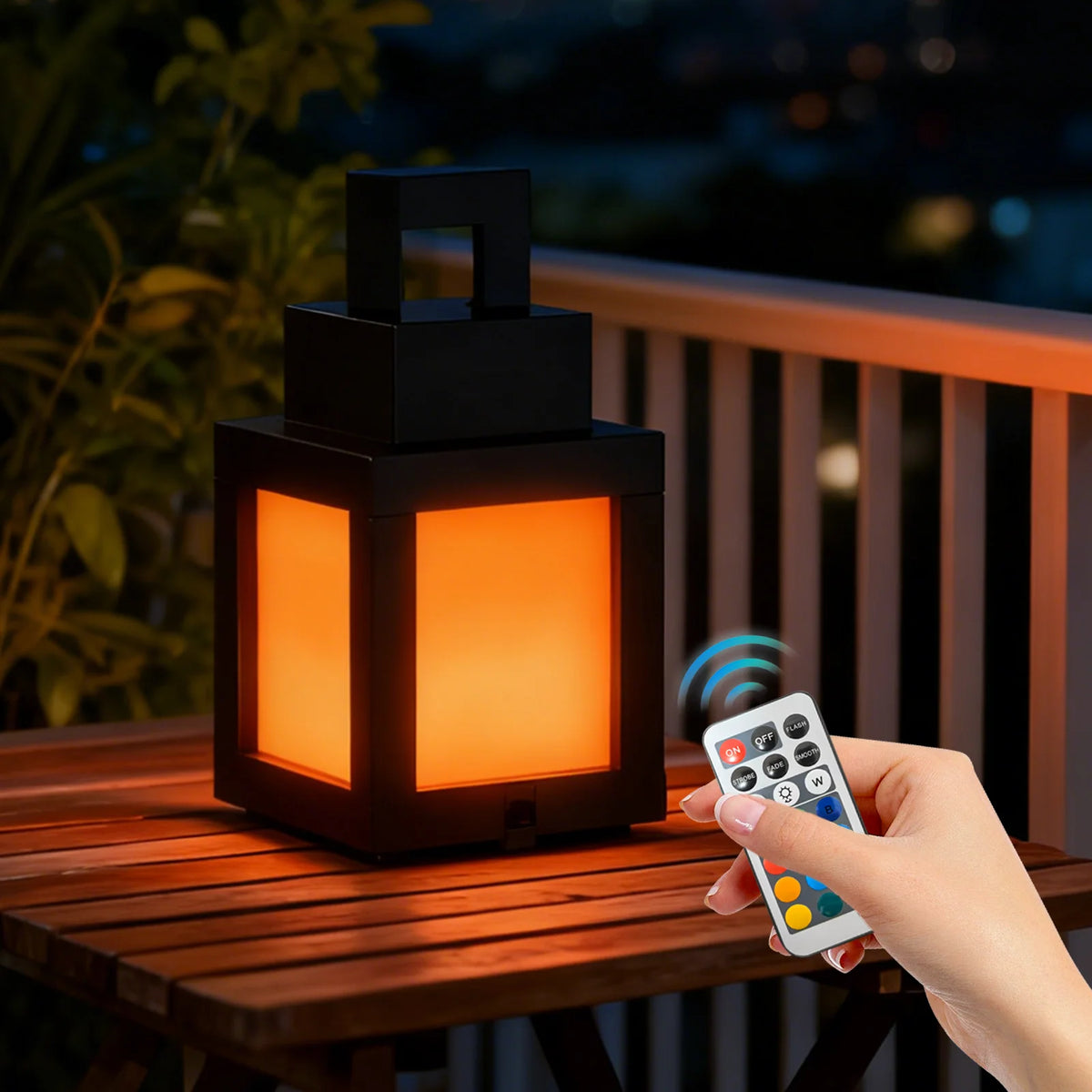 Pixel Style Night Light - RGB Remote Tabletop Lantern