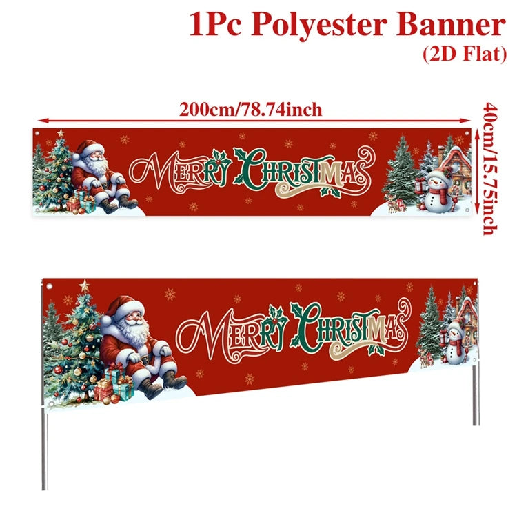 Christmas Outdoor Banner - Merry Christmas Decorations 2026