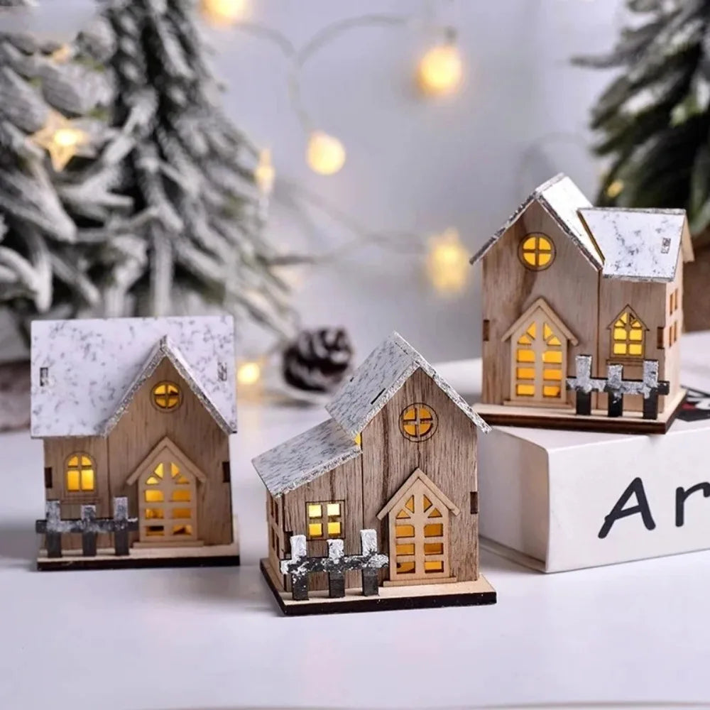 Wooden House Luminous Cabin - Christmas LED Light Decor