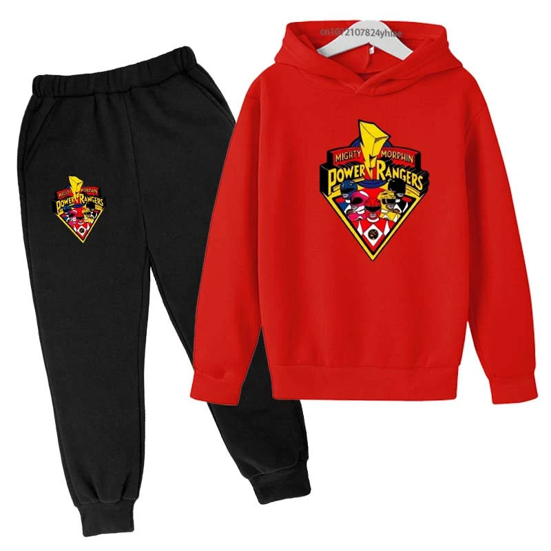 Power Ranger Kids Hoodie - Cartoon Tracksuit 2-Piece Outfit