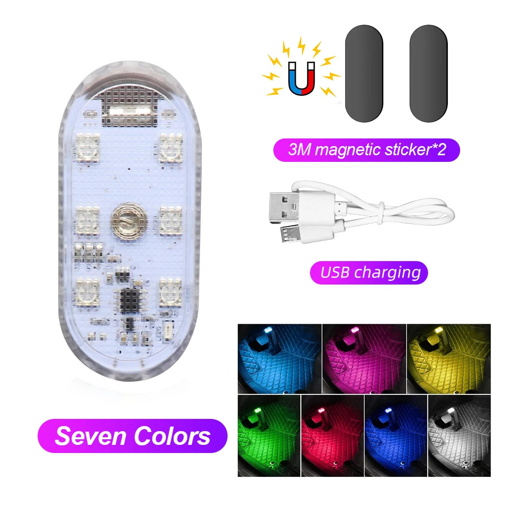 Wireless Car LED Touch Light - USB Charging Roof Reading Lamp